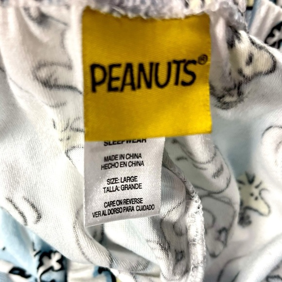 Peanuts Light Blue Snoopy Pajama Bottoms Size L - Picture 3 of 4